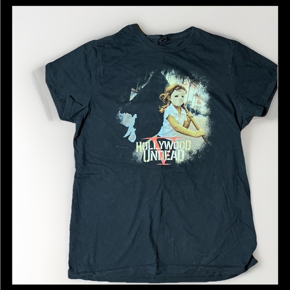 Hollywood Undead Girl Mask Band Tee Black Size L - Picture 1 of 8